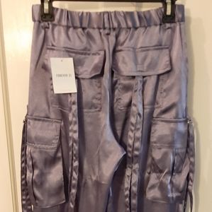 Silk cargo dress pants